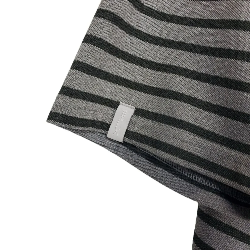 RLX RALPH LAUREN Polo Shirt Mens XL Gray Striped Golf KITCHENAID SENIOR PGA 2017